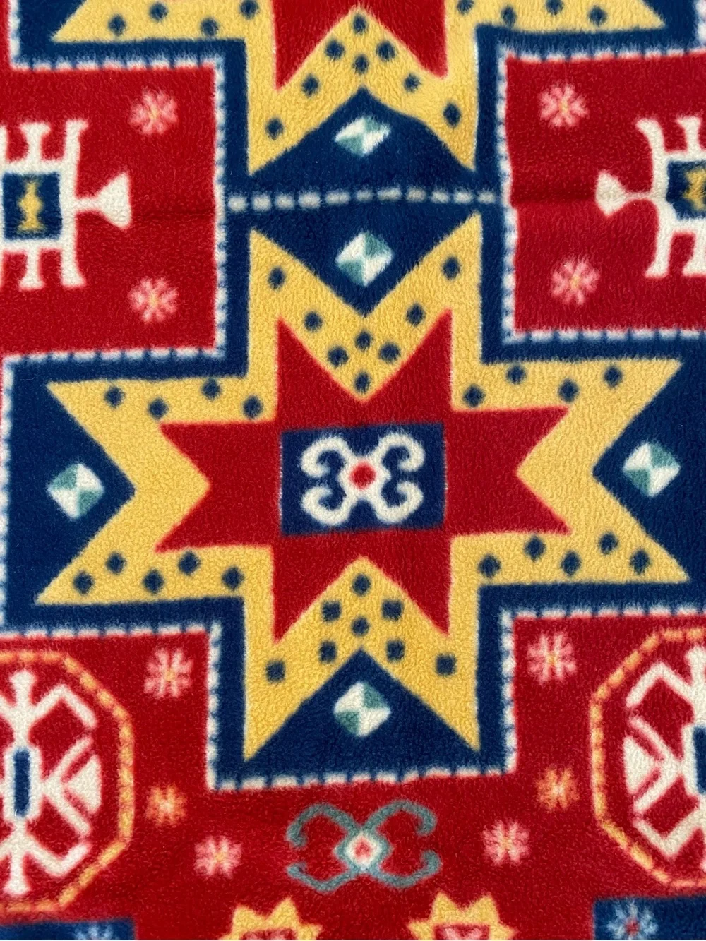 Vintage Revert Spain Red Reversible Geometric Fleece Throw Blanket